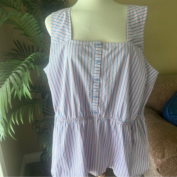 Lane Bryant plus size sleeveless cotton stretch top - Picture 1 of 6